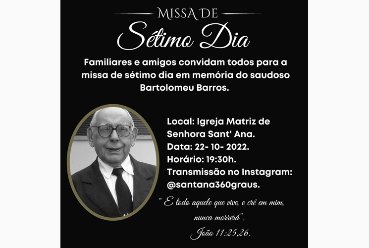 Portal Maltanet Missas De Dia Em Mem Ria Do Saudoso Bartolomeu